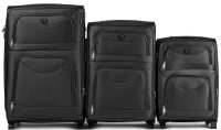WINGS set od 3 kofera s 2 kotačića (L/M/S) – crni