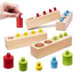 Montessori šareni drveni utezi