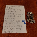 KRISTALI  9 , I61.8453 MHZ  10.791 KHZ  112.900 MHZ  35.2512