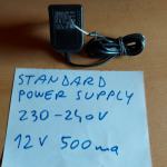 STANDARD POWER SUPPLY 230-240 V 12 V 500 ma