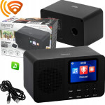 WIFI internetni radio LCD 2,4″ 25.000 radijskih postaj BT in alarm