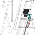 Trodijelne aluminijske ljestve 3x14, 9 M