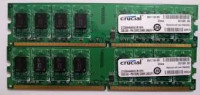 2x2GB(4GB) CRUCIAL CT25664AA800.16FJ3 800mhz DDR2 DIMM