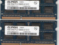 2x4GB(8GB) ELPIDA EBJ41UF8BCS0-DJ-F  2Rx8 PC3-10600S 1333mhz DDR3 SODI
