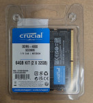 Crucial Micron 64GB 2 x 32GB DDR5-5200 SODIMM
