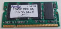 RamBo RAM Memory 256MB DDR SO PC2700 CL2.5