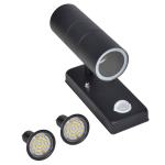 LED crna zidna lampa od nehrđajućeg čelika cilindra sa senzorom - NOVO