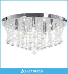 Stropna svjetiljka s kristalnim perlama srebrna okrugla 4 x G9 - NOVO