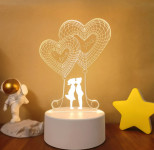 VALENTINOVO romantična 3D svjetiljka, lampa I love you