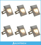 Vanjske LED zidne svjetiljke 6 kom 5 W srebrne četvrtaste - NOVO