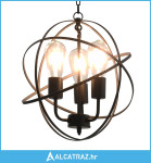 Viseća svjetiljka crna kuglasta s 3 žarulje E27 - NOVO
