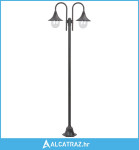 Vrtna dvostruka stupna svjetiljka od aluminija E27 220 cm brončana - N