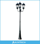 Vrtna stupna svjetiljka 3-lanterne 230 cm tamno zelena/crna - NOVO