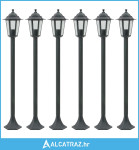 Vrtna stupna svjetiljka od aluminija 6 kom E27 110 cm tamno zelena - N