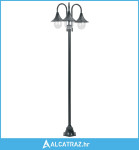 Vrtna trostruka stupna svjetiljka od aluminija E27 220 cm tamnozelena