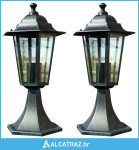 Vrtne svjetiljke 2 kom tamnozelene/crne aluminijske - NOVO