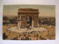 444 Paris - L'Are de Triomphe old  postcard -Dopisnica Pariza putovala