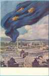 DALMACIJA - Zastava Dalmacije .. domoljubna razglednica LITHO Solin