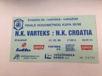 Finale kuba 1996. Varteks- Nk Dinamo (Croatia). ulaznica