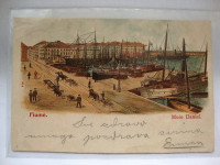 FIUME - MOLO DANIEL- CARTOLINA - PUTOVALA 1902.