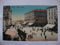 FIUME PIAZZA DANTE postcard FELD POST - dopisnica putovala za Šoltu