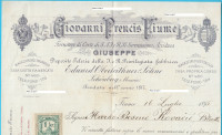 GIOVANNI PRENCIS - FIUME memorandum poslan 1895. g. u Blato na Korčuli