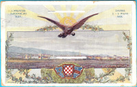 I HRVATSKI SVESOKOLSKI SLET - ZAGREB 1906 stara domoljubna razglednica
