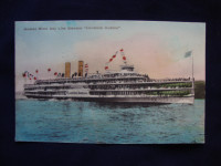 HUDSON RIVER Day Line Steamer"Hendrick Hudon" postcard 1936.-putovala