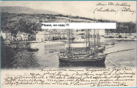 IKA (Opatija) Brodovi u luci * stara razglednica, putovala 1902. god.