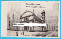 KAŠTEL STARI - Perspektiva Župne crkve, stara predratna razgl. Kaštela