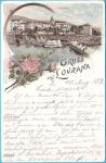 LOVRAN ... LITHO ... stara razglednica, putovala 1896. g. Gruss RRRR