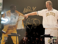 Magic Johnson and Larry Bird Dual-Signed Boston Celtics NBA 8 x10 AUTH