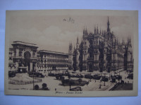 MILANO-Piazza Duomo,postcard ,1920.-razglednica putovala vlakom