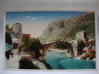 MOSTAR postcard 1933. Stari most - dopisnica Mostara putovala