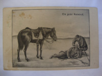 OLD POSTCARD,Ein guter Kamerad. 1915. F.Z. potpisana razglednica