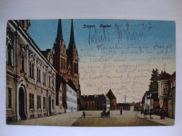 Old postcard,Zagreb Kaptol 1917 god.-putovala Zagreb-Zara