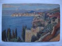 POGLED na DUBROVNIK , dopisnica ART UMJETNIČKA - putovala