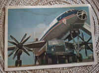 Razglednica avion Tupoljev Tu-114 Aeroflot