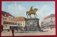 Razglednica Zagreb - Jelačićev spomenik iz 1923 godine