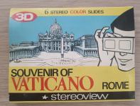 Souvenir of Vaticano, Rome - Stereoview (6 Stereoview Color Slides 3D)