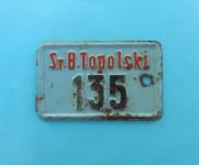 SREZ B. TOPOLSKI - stara registarska tablica za bicikl iz Kraljevine