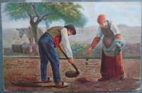 Stara Austrougarska razglednica s prikazom seoskog života 1
