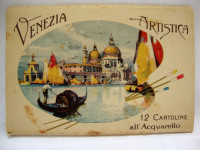 VENEZIA ARTISTICA 12 CARTOLINE ALL'ACQUARELLO