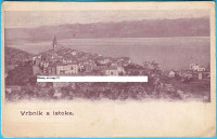 VRBNIK sa istoka (Otok Krk) stara razglednica putovala oko 1920. g.