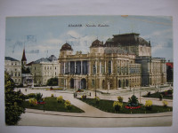 Zagreb,Narodno kazalište - razglednica ,putova za Korčulu