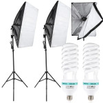 Verk Set 2 Softbox Studijske Rasvjete 135 W – Podesivi Stativi do 200