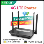 EDUP 5GHz WiFi Router 4G LTE Router 1200Mbps CAT4 WiFi Router Modem 3G