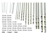 MINI - MIKRO SVRDLO - BORER - HSS, Cobalt ili Vidia, 0,4 do 4,5 mm