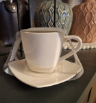 BIJELA ŠALICA S TANJURIĆEM - NOVO  - 6 komada