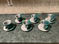 Keramički šalice i tanjurići, 6+6
